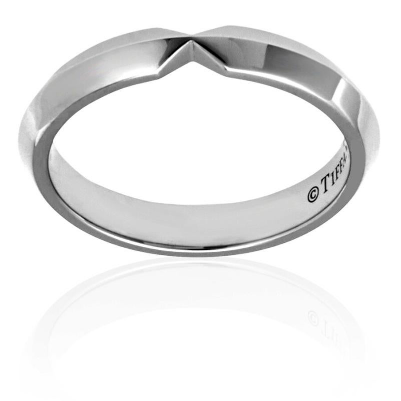 TIFFANY and Co. Platinum 3mm Nesting Narrow Band Ring 8.5