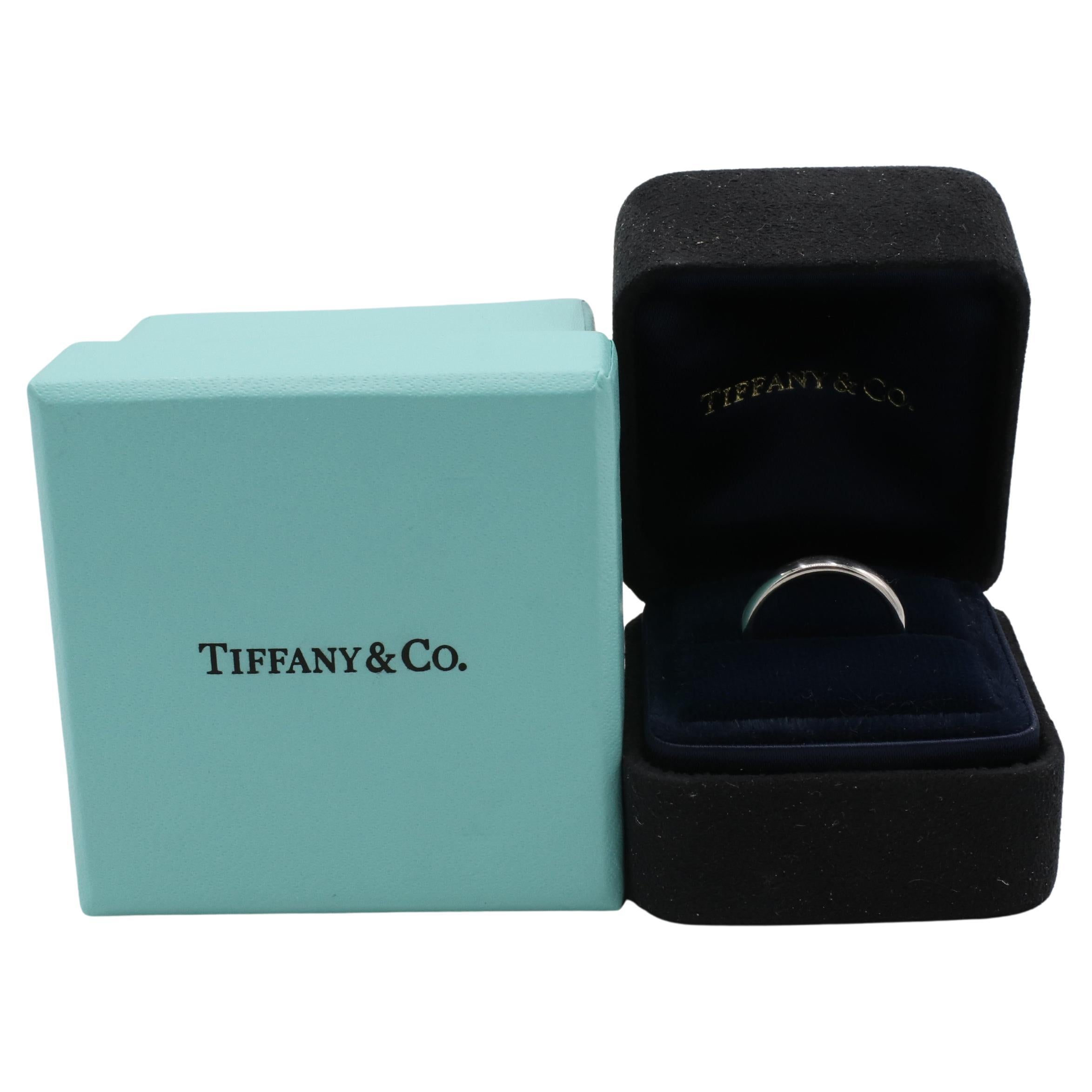 Modern Tiffany & Co. Platinum 3mm Wedding Band Ring 1999 For Sale