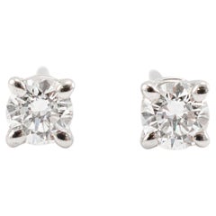 Tiffany & Co. Orecchini in platino con solitario a 4 punte e diamanti da 0,27 carati