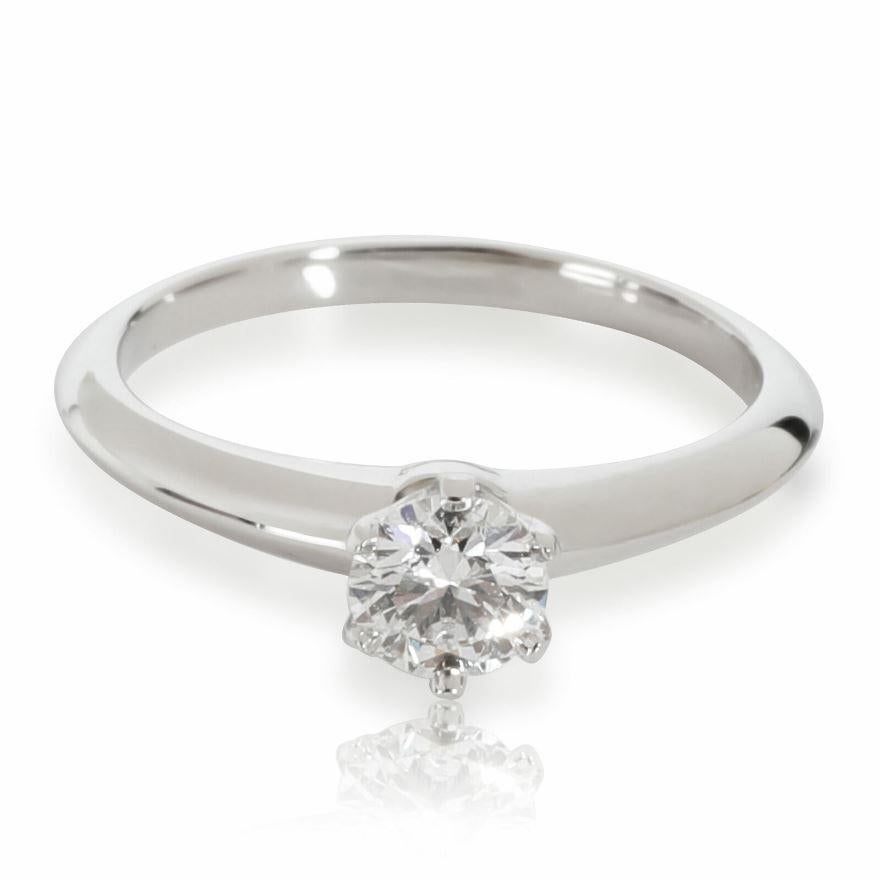 Tiffany & Co. Platin .40 Karat Diamant-Verlobungsring 4,5 (Rundschliff) im Angebot