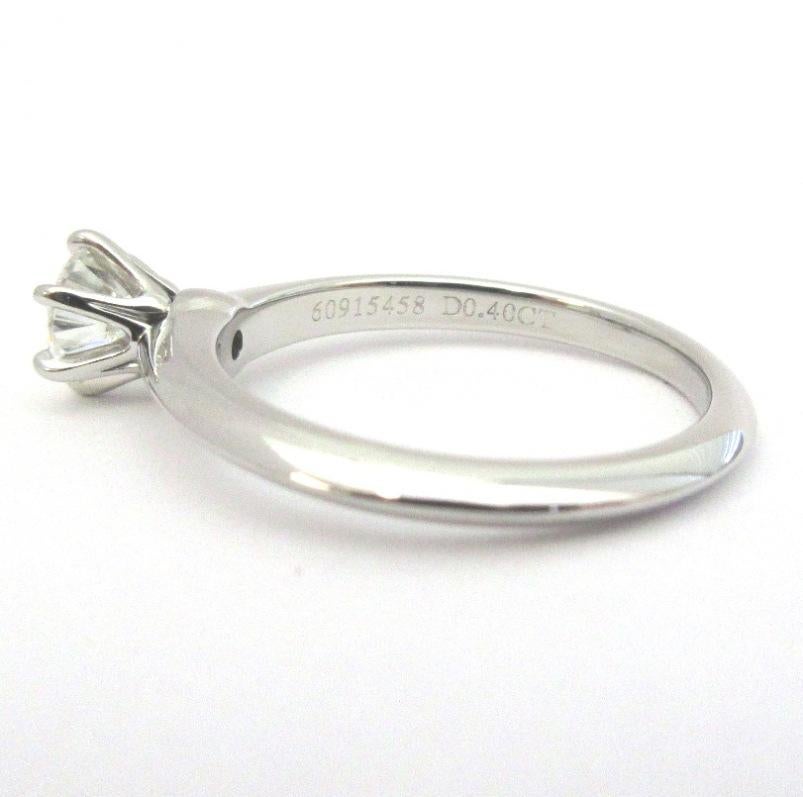 Women's Tiffany & Co. Platinum .40 Carat Diamond Engagement Ring For Sale