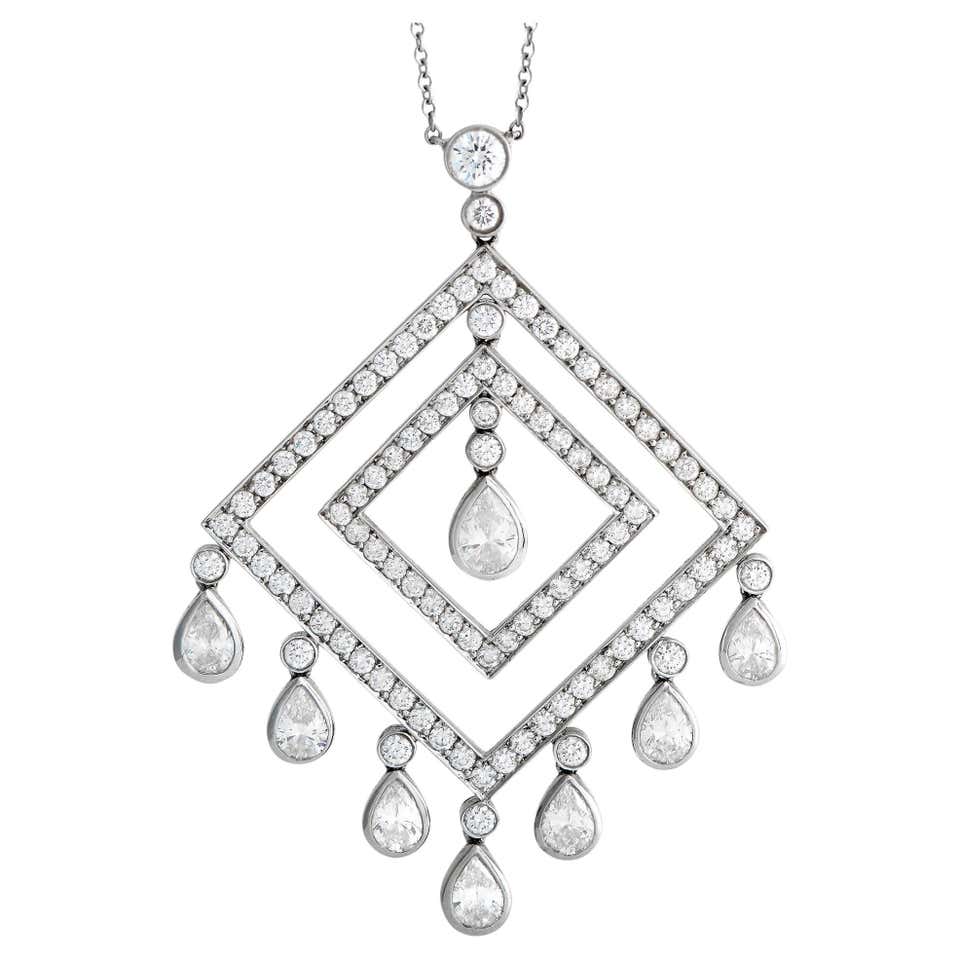 Tiffany and Co. Diamond Platinum Eight-Point Star Pendant Necklace at ...