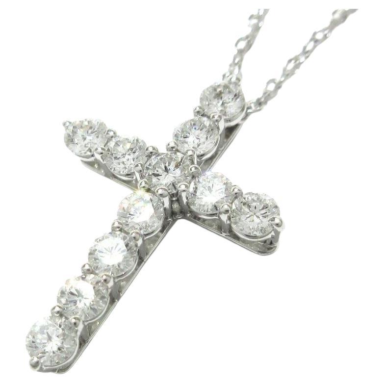 TIFFANY & Co. Collar Colgante Cruz Platino .42ct Diamantes