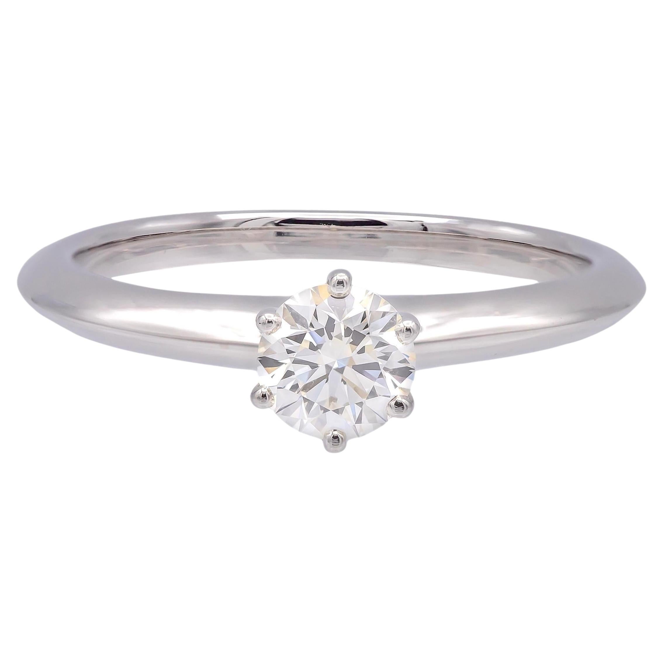 Tiffany & Co. Platinum .43 ct. Solitaire Round Diamond Engagement Ring H VVS2