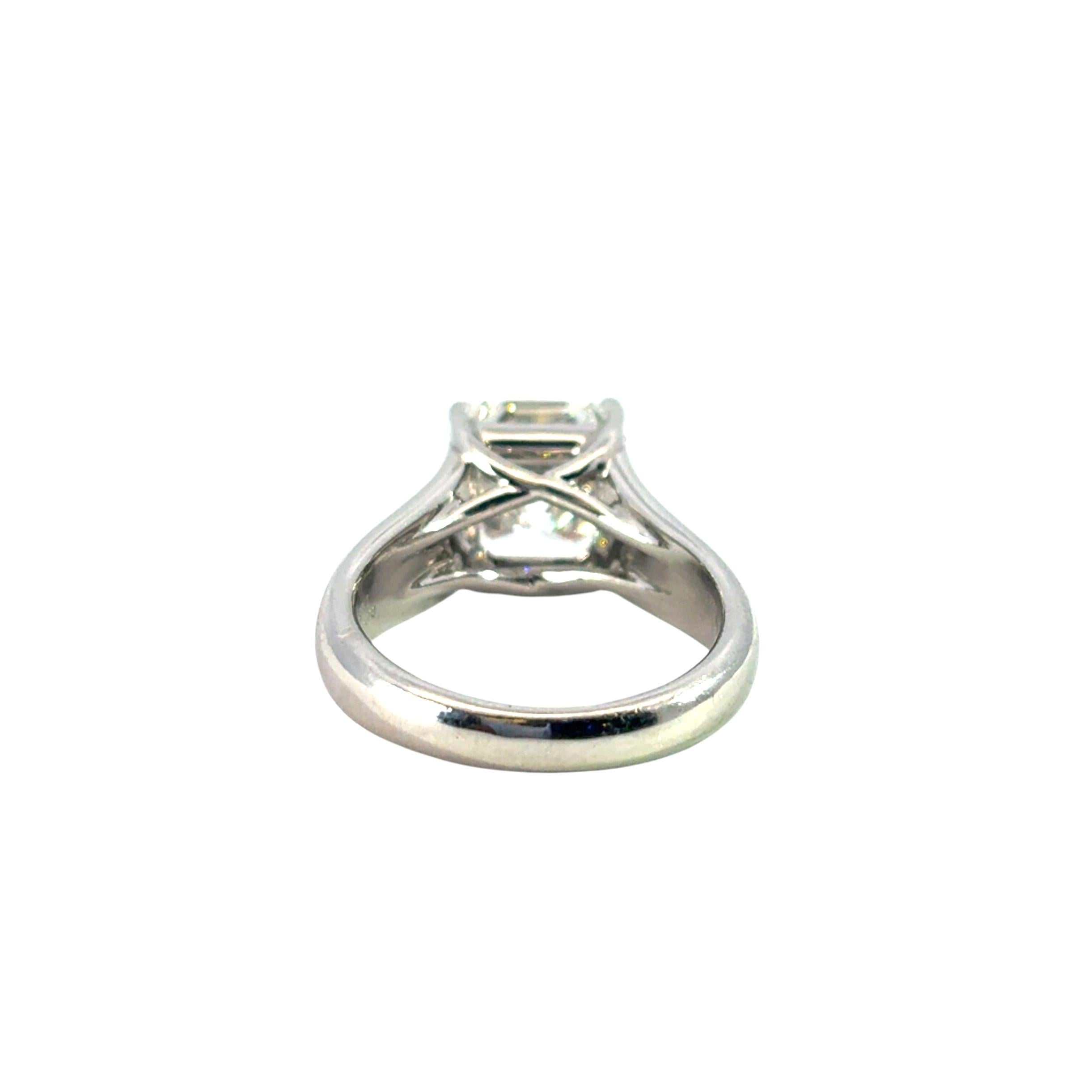 Tiffany & Co. Platinum 4.30ct Natural Radiant Lucida Diamond Engagement Ring For Sale 1