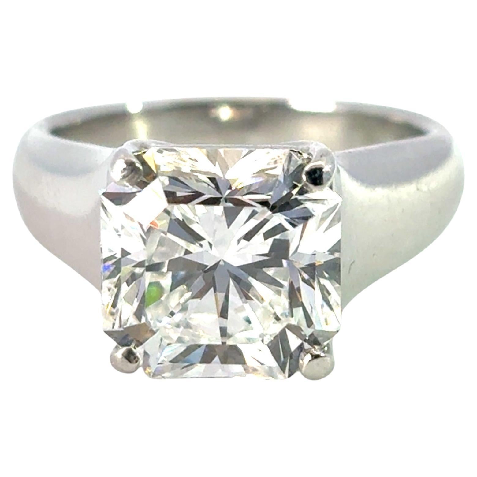 Tiffany & Co. Platinum 4.30ct Natural Radiant Lucida Diamond Engagement Ring For Sale