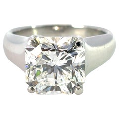 Tiffany & Co. Platinum 4.30ct Natural Radiant Lucida Diamond Engagement Ring
