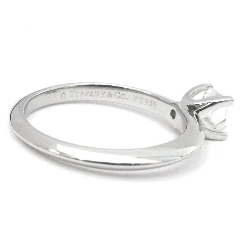 TIFFANY & Co. Platinum .43ct Princess Cut Diamond Engagement Ring 5 For Sale 1
