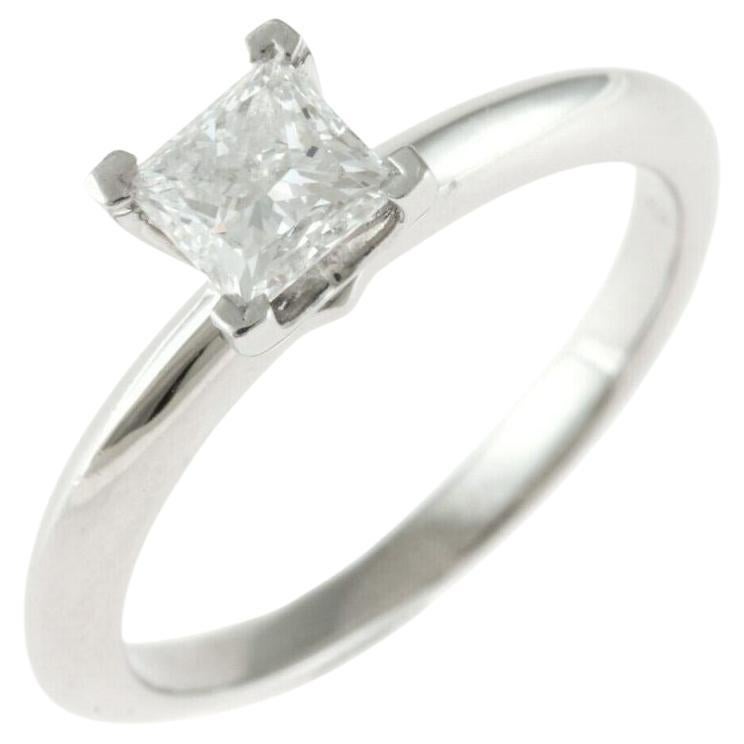 TIFFANY & Co. Platinum .43ct Princess Cut Diamond Engagement Ring 5 For Sale