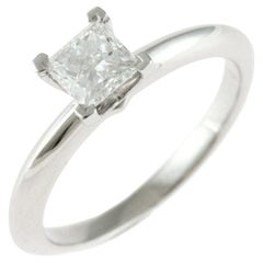 TIFFANY & Co. Bague de fiançailles en platine avec diamant taille princesse de 0,43ct 5