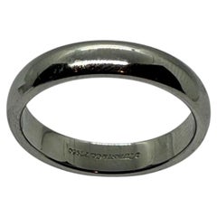 Tiffany & Co Platinum 4.5 mm Plain Classic Wedding Band Anniversary Ring 9.5
