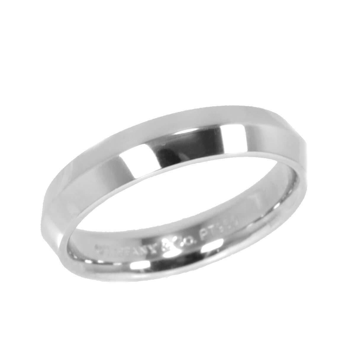 Women's or Men's TIFFANY & Co. Platinum 4.5mm Knife Edge Wedding Band Ring 7 For Sale