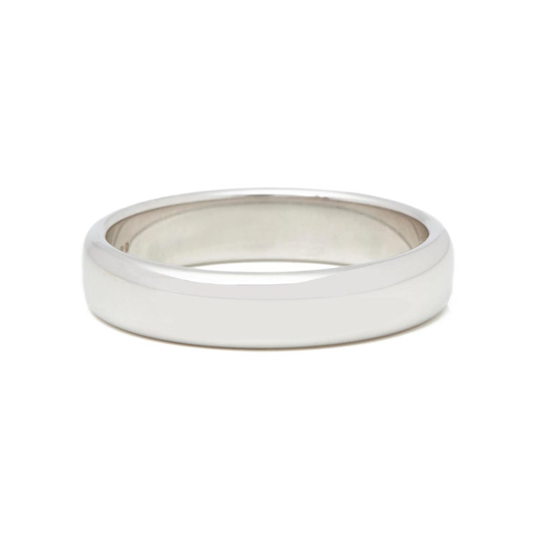 Tiffany and Co. Platinum 4.5mm Lucida Wedding Band For Sale at 1stDibs