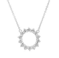 TIFFANY & Co. Platinum .47ct Diamond Open Circle Pendant Necklace New