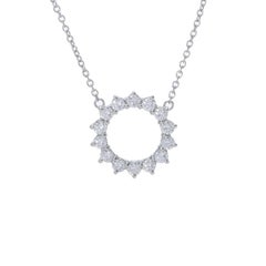 TIFFANY & Co. Platin .47 Karat Diamant Offener Kreis Anhänger Halskette