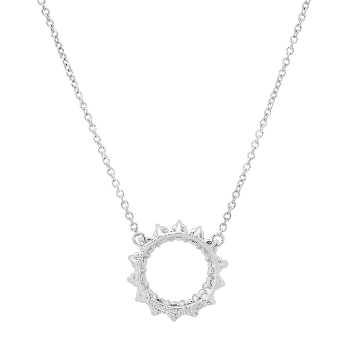 Women's TIFFANY & Co. Platinum .47ct Diamond Open Circle Pendant Necklace For Sale