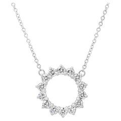 TIFFANY & Co. Platin .47 Karat Diamant Offener Kreis Anhänger Halskette