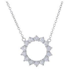 TIFFANY & Co. Platin .47 Karat Diamant Offener Kreis Anhänger Halskette