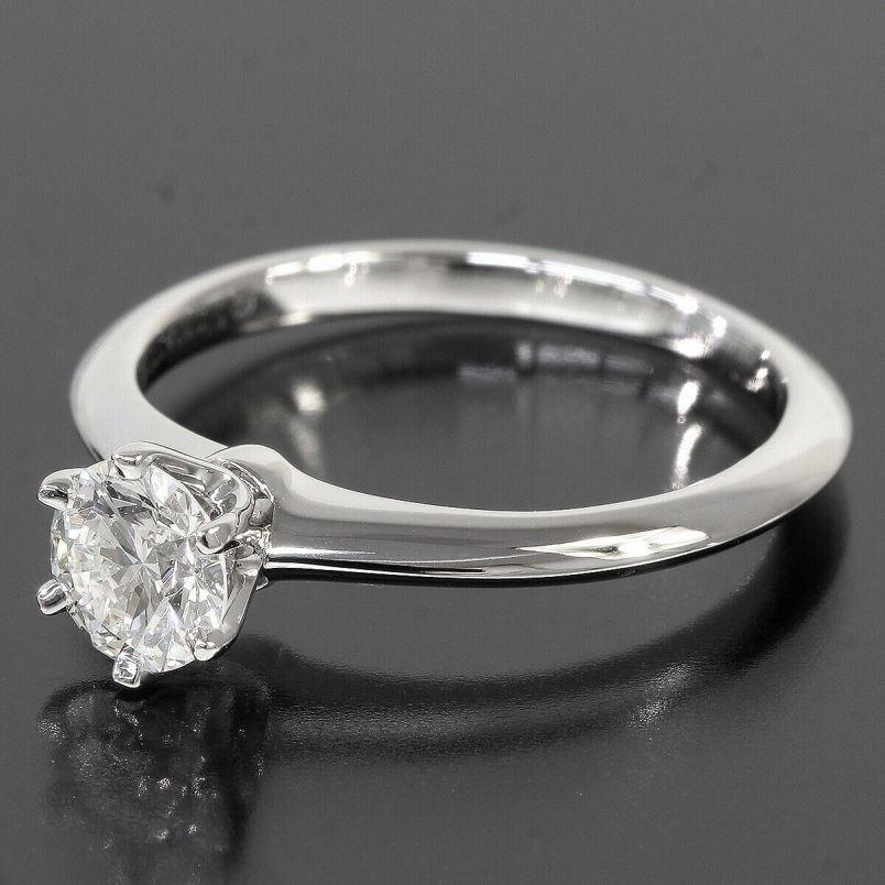 TIFFANY & Co. Platinum .48ct Diamond Engagement Ring 5.5 In Excellent Condition For Sale In Los Angeles, CA