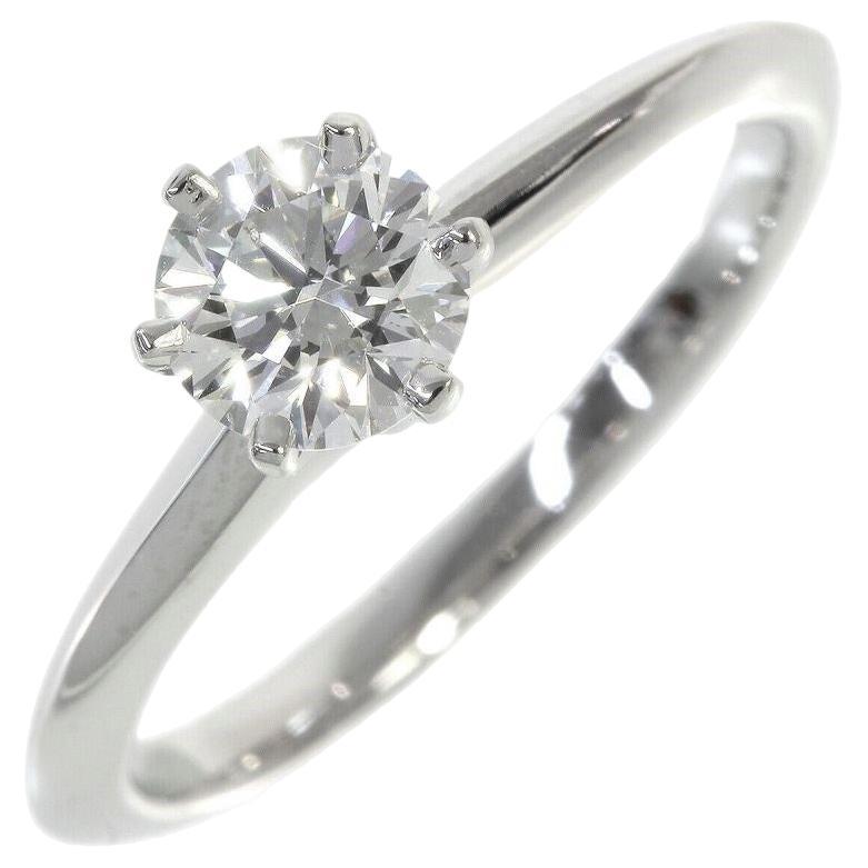 TIFFANY & Co. Platinum .48ct Diamond Engagement Ring 5.5 For Sale