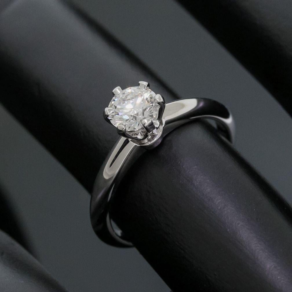 Women's TIFFANY & Co. Platinum .48ct Diamond Engagement Ring 6 For Sale