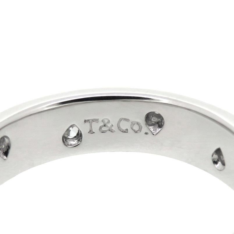 TIFFANY & Co. Bague à anneau en platine avec diamants Etoile de 4 mm 5 Excellent état - En vente à Los Angeles, CA