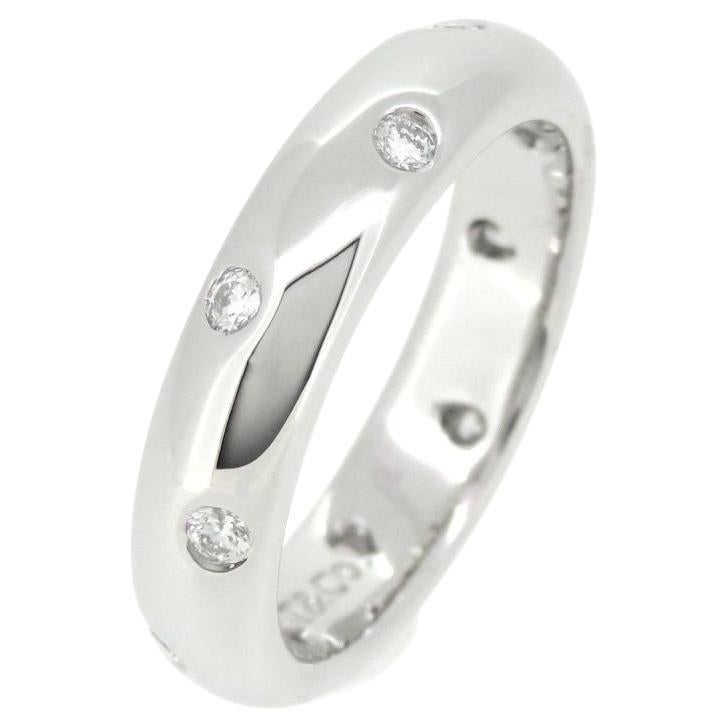 TIFFANY & Co. Platinum Diamond Etoile 4mm Band Ring 5 For Sale