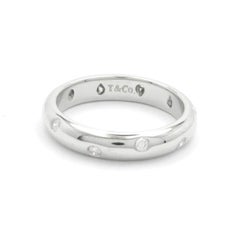TIFFANY & Co. Platinum 4mm Etoile Diamond Band Ring 6