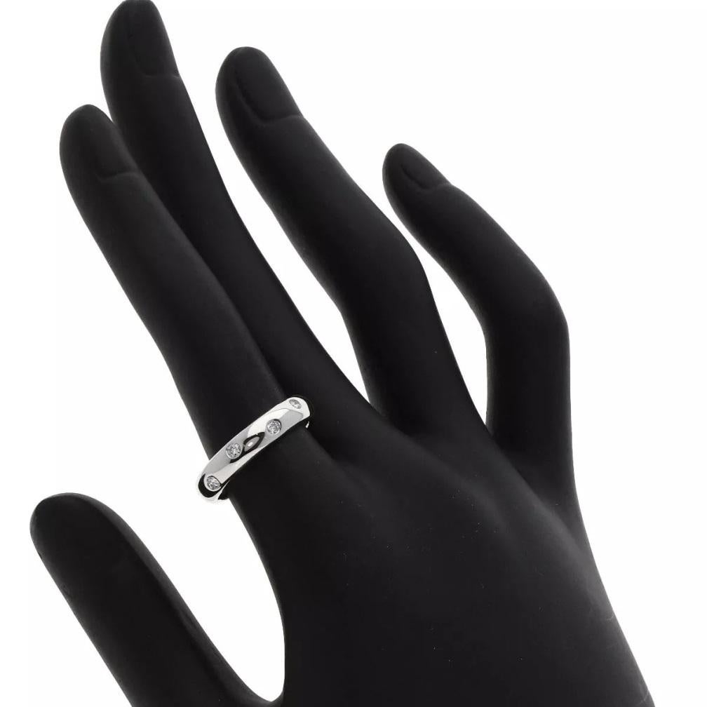 TIFFANY & Co. Etoile Platinum Diamond 4mm Band Ring 6 1