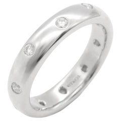 TIFFANY & Co. Platinum 4mm Etoile Diamond Band Ring 6 New