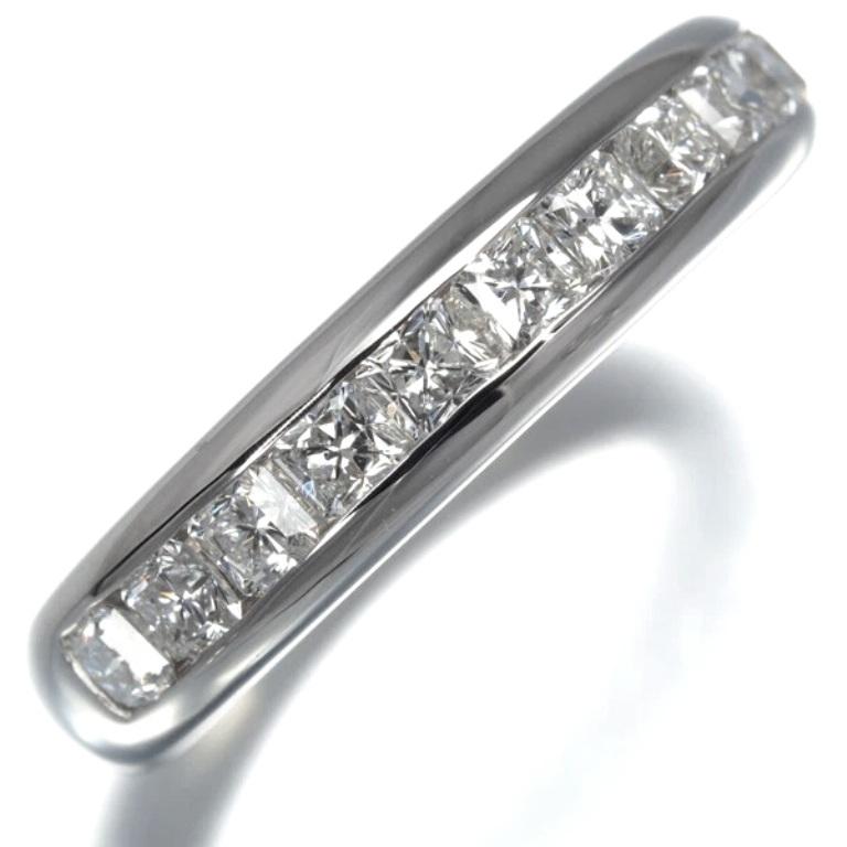 TIFFANY & Co. Anillo de platino con diamantes lúcidos de medio círculo de 4 mm 5 en Nuevo estado para la venta en Los Angeles, CA