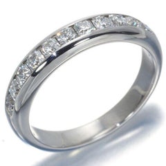 TIFFANY & Co. Platinum 4mm Half Circle Lucida Diamond Band Ring 6.5