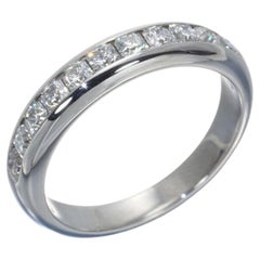 TIFFANY & Co. Platinum 4mm Half Circle Lucida Diamond Band Ring 6.5