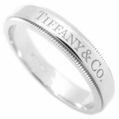 TIFFANY & Co. Platinum 4mm Milgrain Wedding Band Ring 4