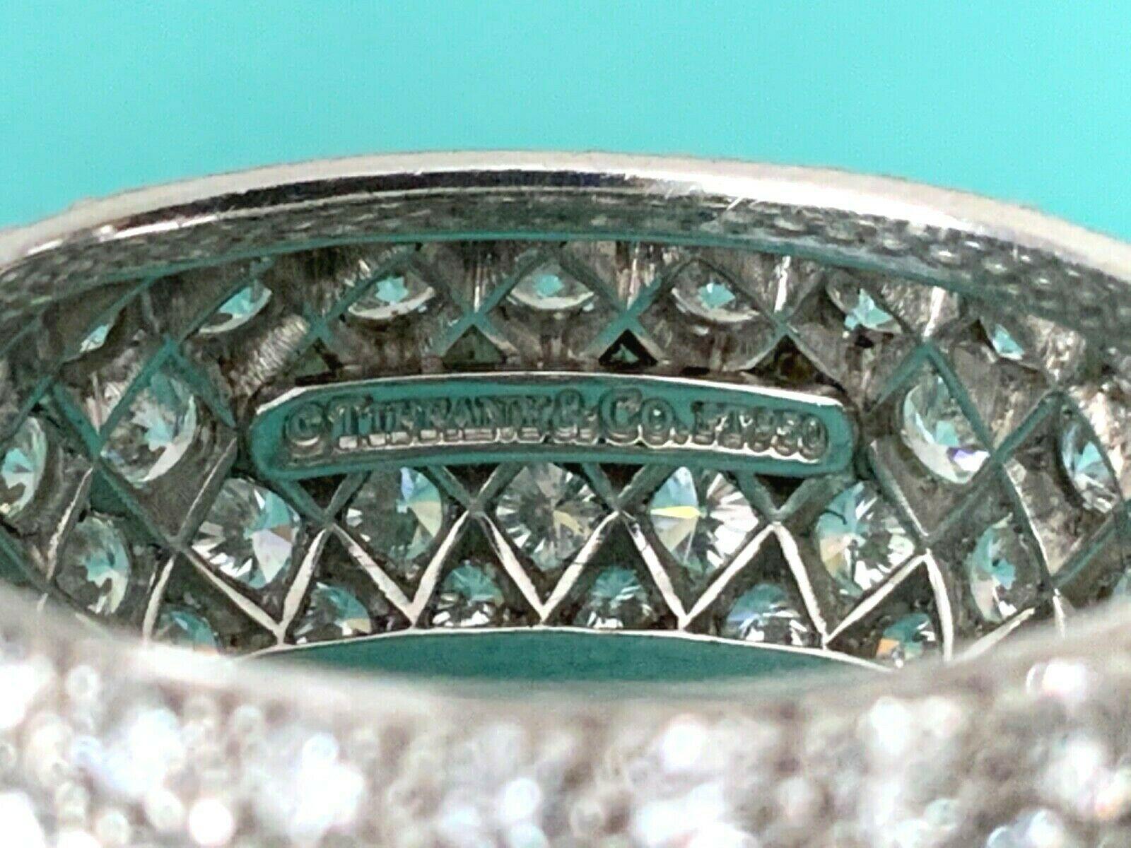 Women's or Men's Tiffany & Co. Platinum 5-Row Diamond Etoile Wedding Band Ring with Papers For Sale