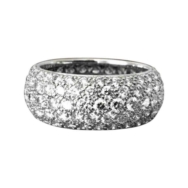 Tiffany & Co. Platinum 5-Row Diamond Etoile Wedding Band Ring with Papers For Sale