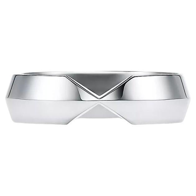 TIFFANY & Co. Platinum 5.3mm Nesting Wide Band Ring 8.5 For Sale