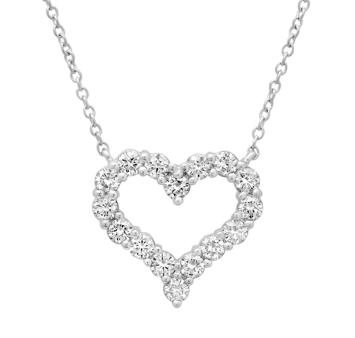 TIFFANY & Co. Platinum .54ct Diamond Heart Pendant Necklace  

Metal: Platinum
Chain: 16
