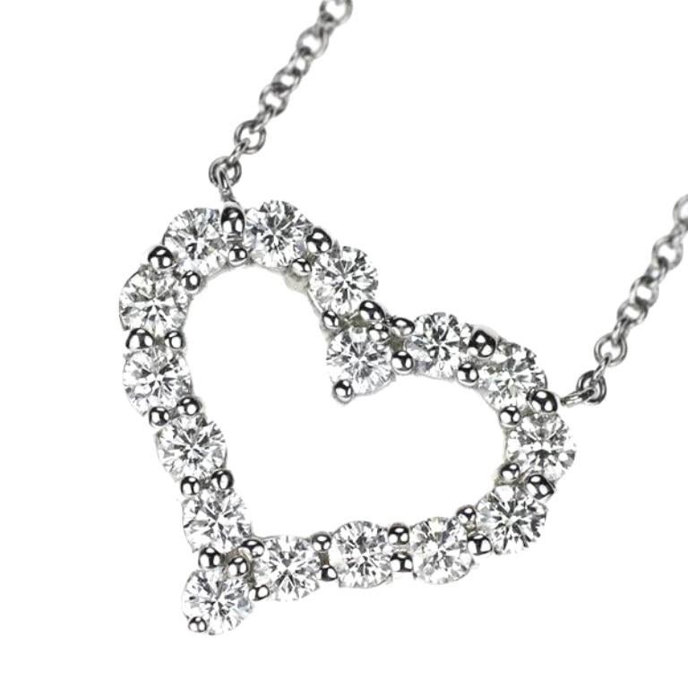 TIFFANY & Co. Collier en platine avec pendentif en forme de cœur et diamant de 54ct  

Métal : Platine
Chaîne : 16