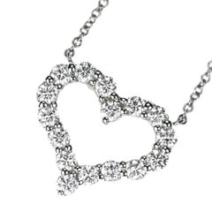 TIFFANY & Co. Platinum .54ct Diamond Heart Pendant Necklace