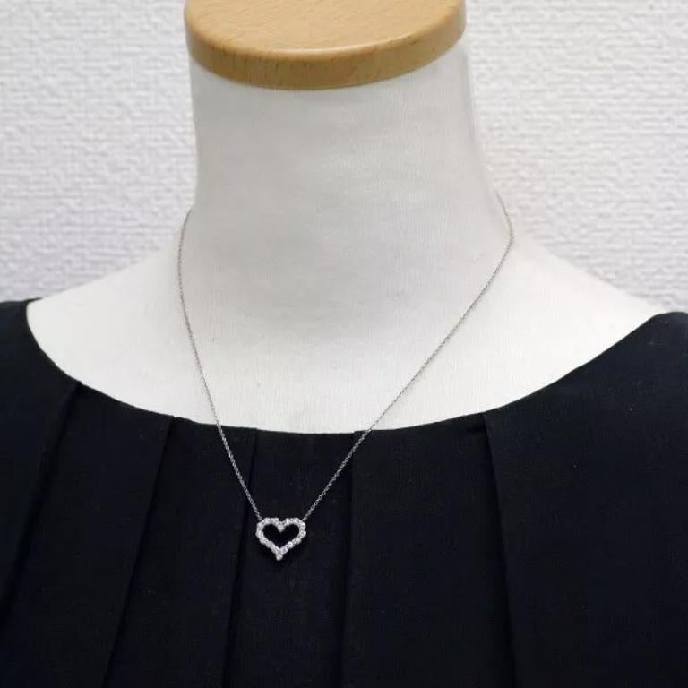 TIFFANY & Co. Collier en platine avec pendentif en forme de cœur et diamant de 54ct Pour femmes en vente