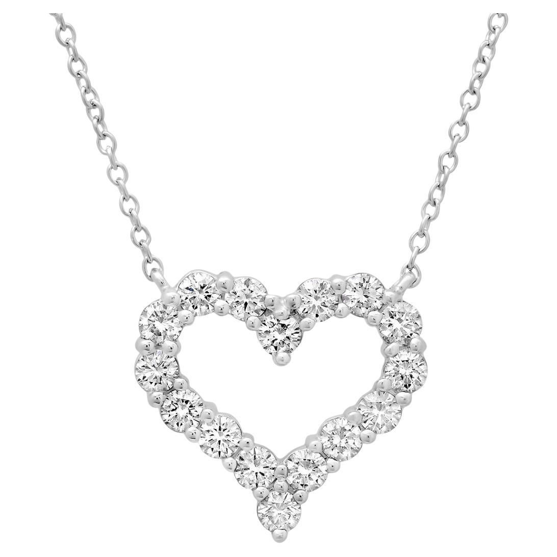TIFFANY & Co. Collar Colgante Corazón Platino .54ct Diamantes