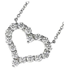 TIFFANY 
Co. Platinum .54ct Diamond Heart Pendant Necklace