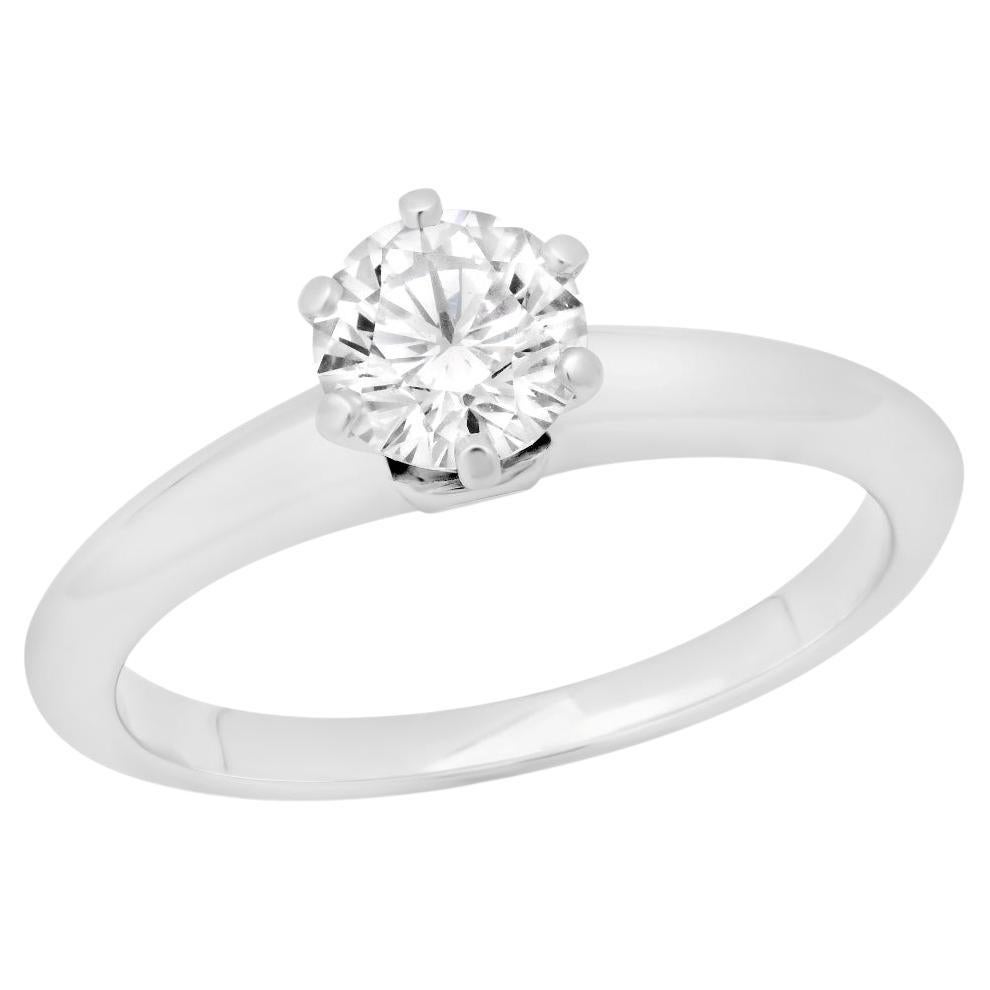 Tiffany & Co. Bague de fiançailles en platine 5,25 avec certificat et diamant de 0,56ct