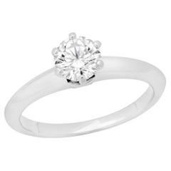 Tiffany & Co. Bague de fiançailles en platine 5,25 avec certificat et diamant de 0,56ct