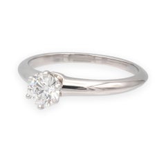 Tiffany & Co. Platinum .57 ct F VS2 Diamond Solitaire Engagement Ring w/papers