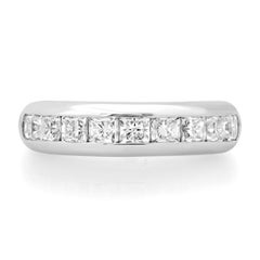 TIFFANY & Co. Platinum 5mm Half Circle Lucida Diamond Band Ring 5