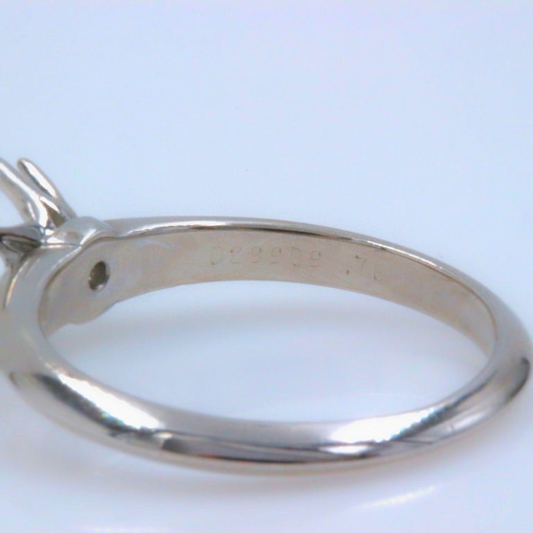 Tiffany and Co. Platinum 6 Prong Solitaire Setting Semi Mount Ring at