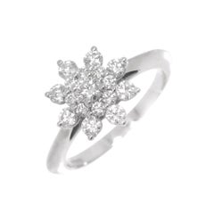 TIFFANY & Co. Platinum .60ct Diamond Flower Ring 5