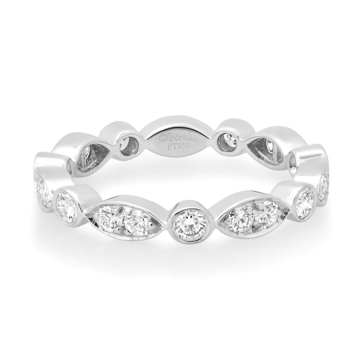 TIFFANY & Co. Anillo Jazz Platino .62ct Diamante 5.5 Nuevo Corte redondo en venta